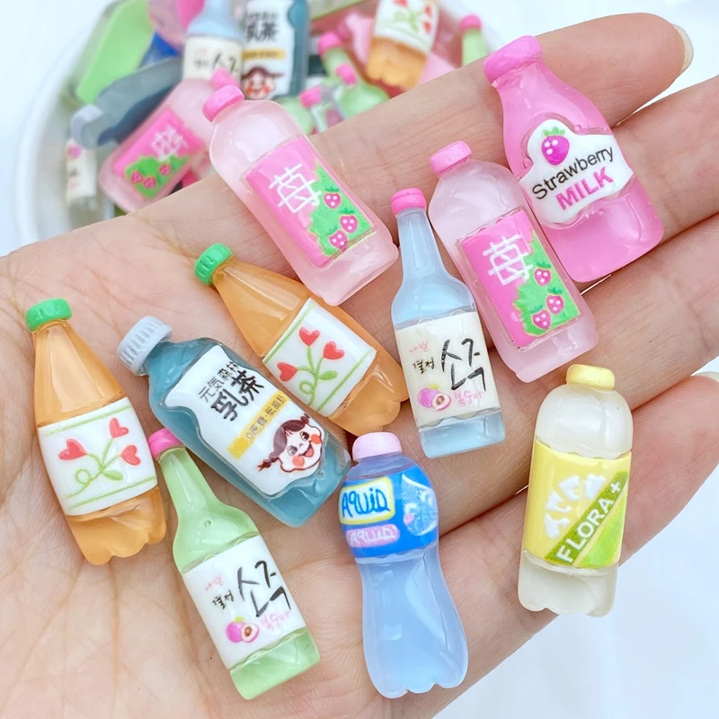 10Pcs New Kawaii Cute Fruit Beverage Flat Back Resin Cabochons Scrapbooking DIY Jewelry Craft Decoration Accessorie images - 6