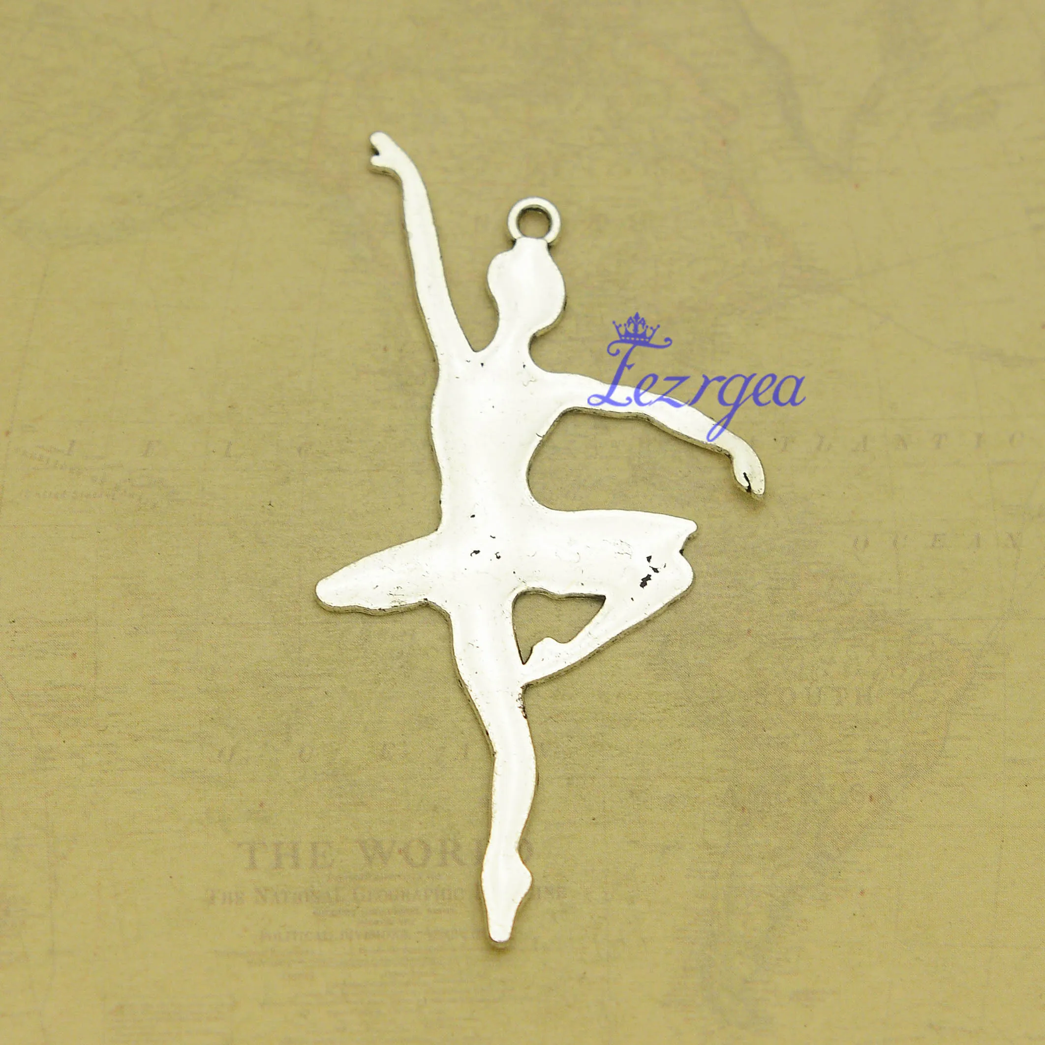 

10 шт./лот-63x25 мм посеребренные подвески в античном стиле для балерины танцевальные Подвески «сделай сам» принадлежности для изготовления юв...