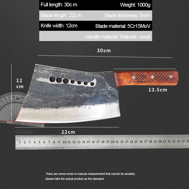 Чистый ручной Кованый нож для измельчения костей утолщенный в старинном стиле