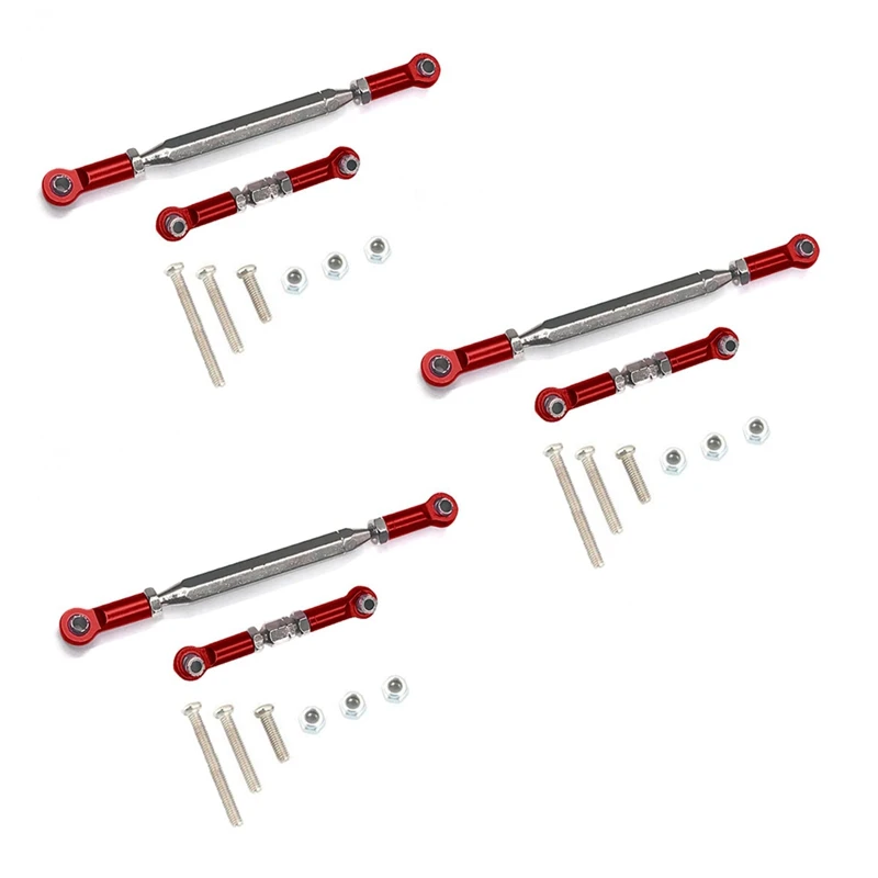 

3X металлическая Регулируемая рулевая тяга, сервопривод, Тяговая тяга, стяжка для MN D90 D99 MN-90 1/12, красная машинка на радиоуправлении