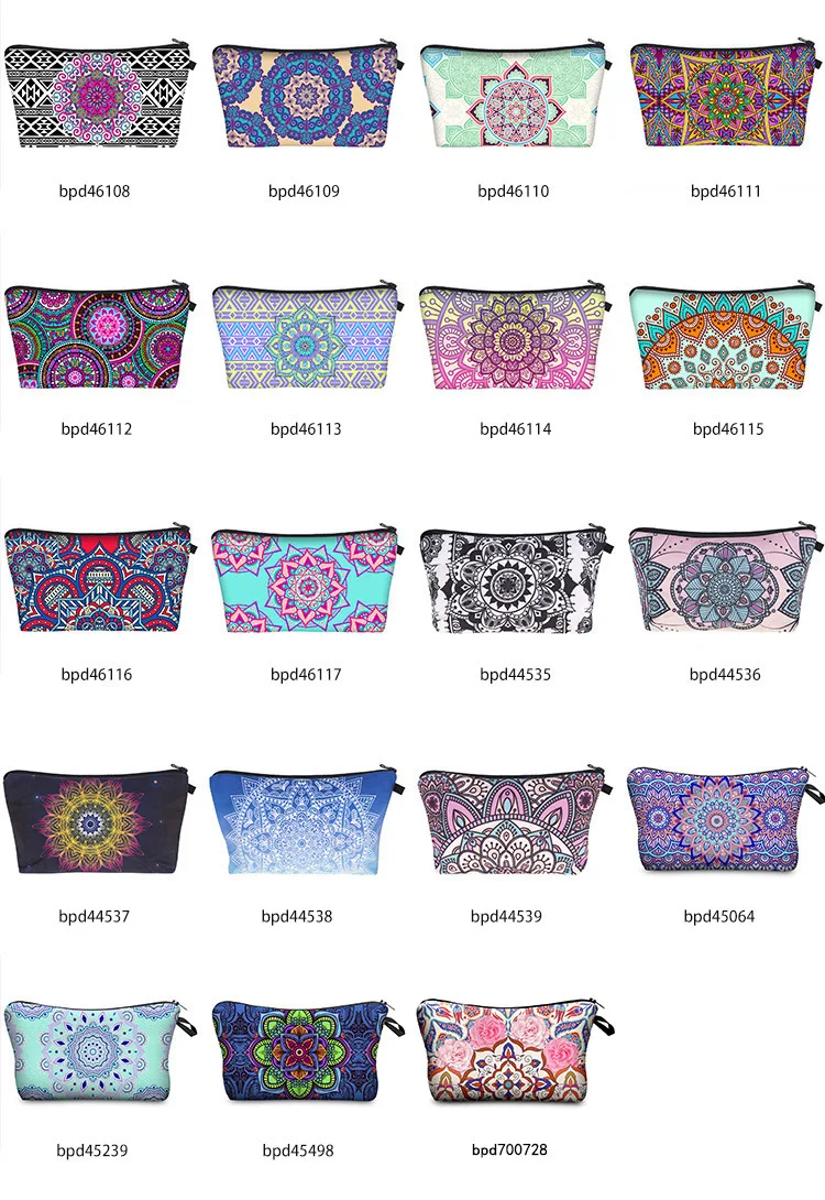 

3D Digital Printing Mandala Cosmetic Bag Makeup Bag Storage Wash Bag