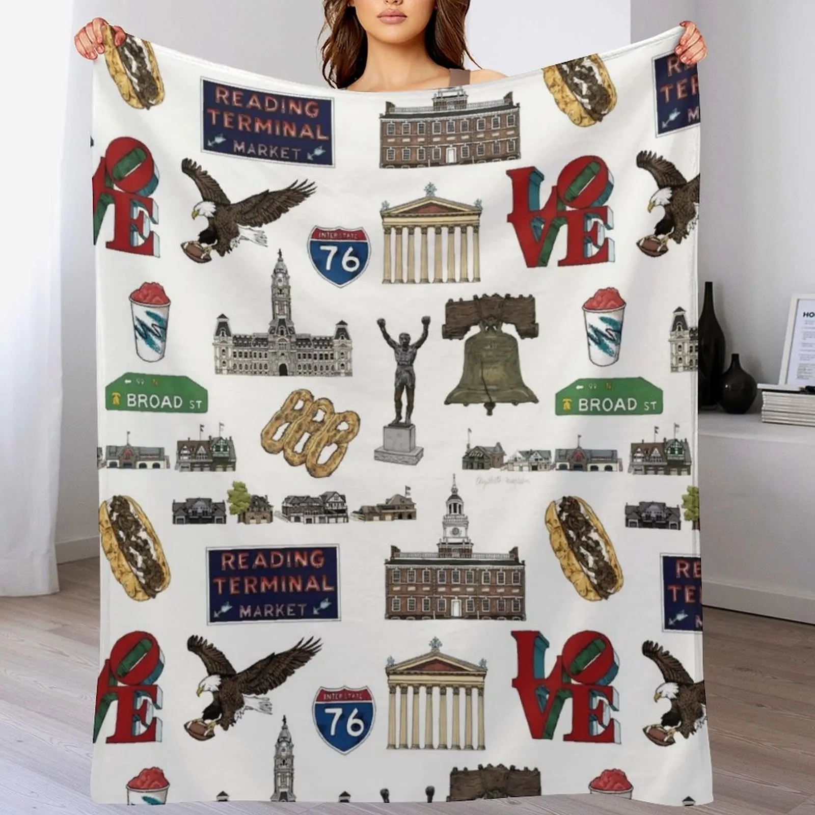 Philly Pattern — белое одеяло