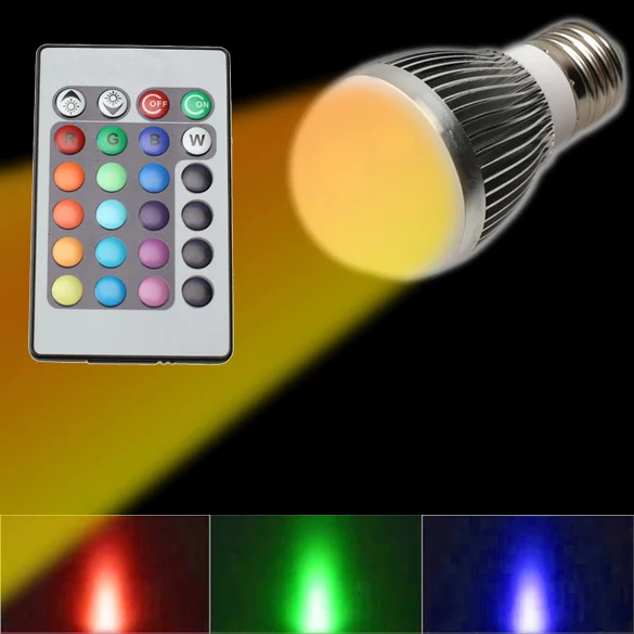 

3W 16 Color Change RGB LED Light Bulb Lamp + IR Remote Energy Saving A1
