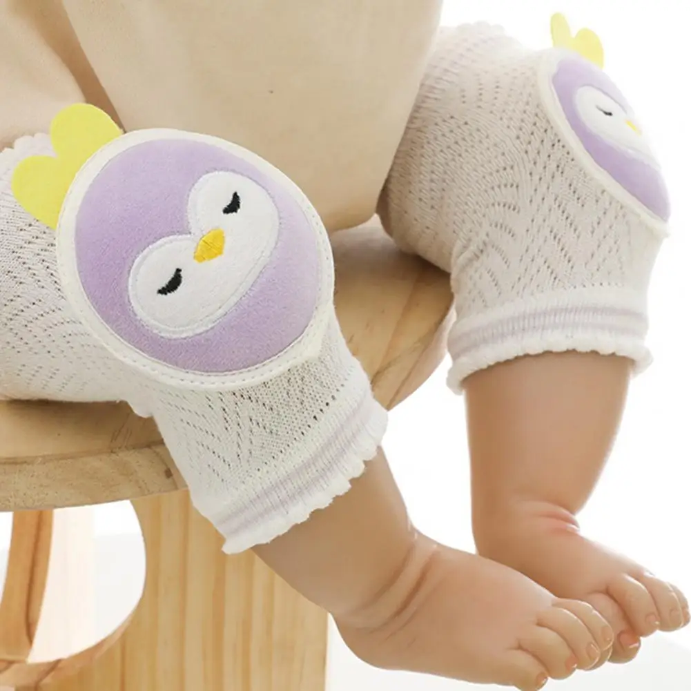 

1 Pair Durable Not Tight Cute Baby Knee Pads Baby Knee Sleeves Cartoon Design Wear-resistant