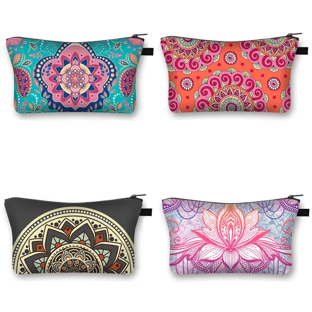 

Mandala Datura Flower Cosmetic Bags Women Makeup Bag Ladies Make Up Organizer Travel Bag Large Capacity Girls Cosmetic Case