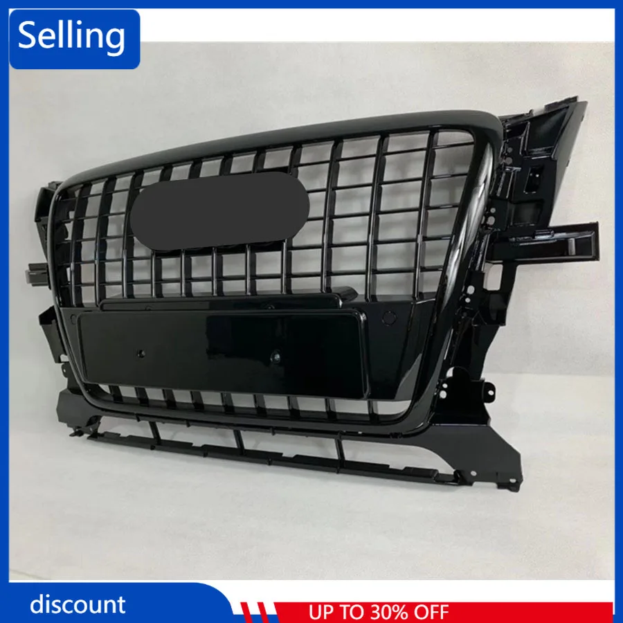 

For SQ5 Style Front Bumper Mesh Hood Grill Grille Glossy Black Universal for Audi Q5 ABS Bumper Grill 2009 2010 2011 2012 fast