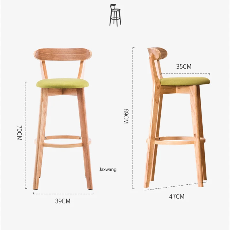 Скандинавские барные стулья из массива дерева спинка барный стул мягкое сиденье