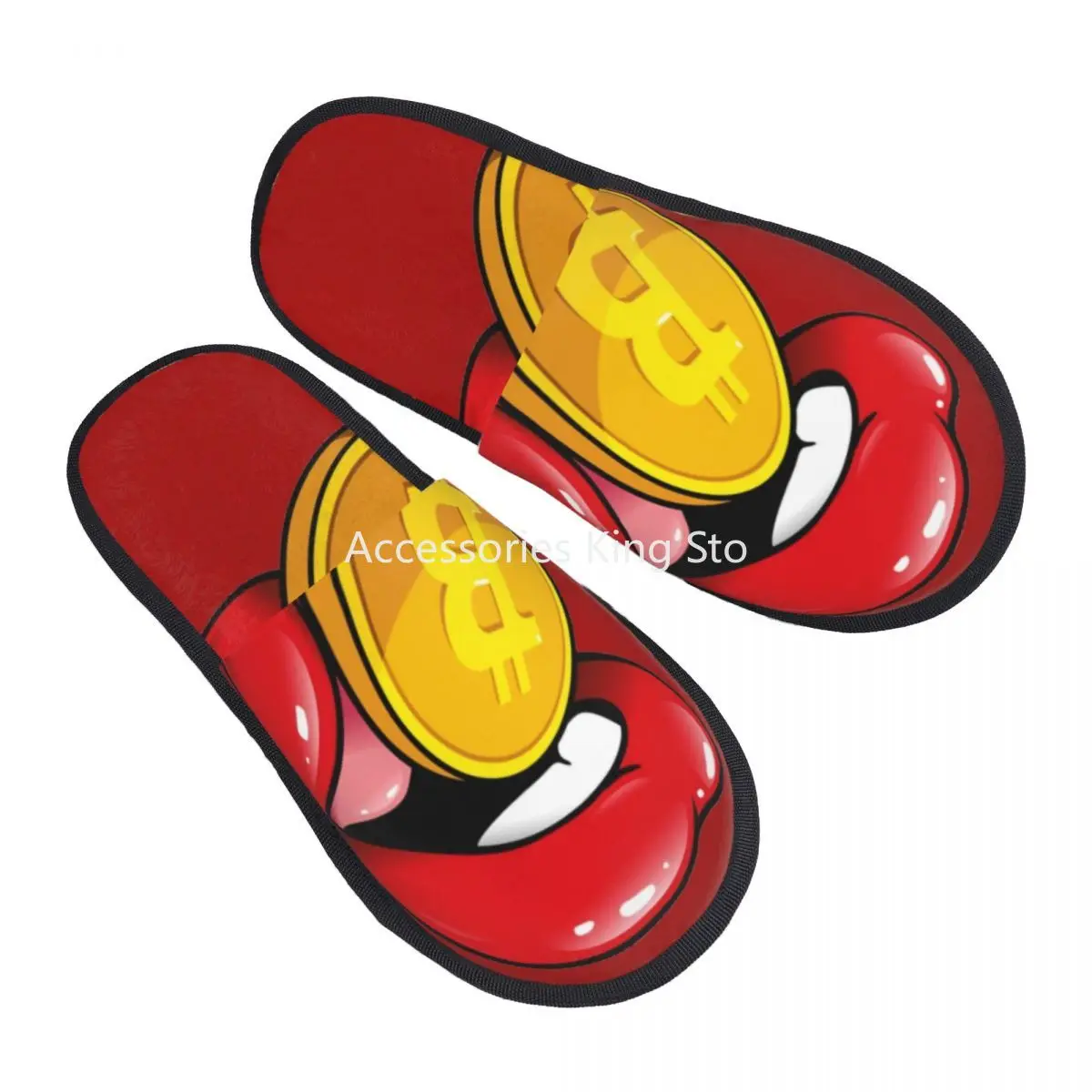 

Memory Foam Slippers Women Soft Warm BTC Cryptocurrency House Slippers