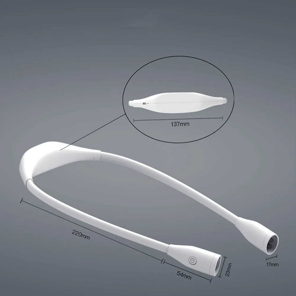 

Portable Neck Book Light Hands Free Hanging LED Lamp USB Rechargeable Outdoor Work Lamp Dimmable Flexible Arm LED Neck Light