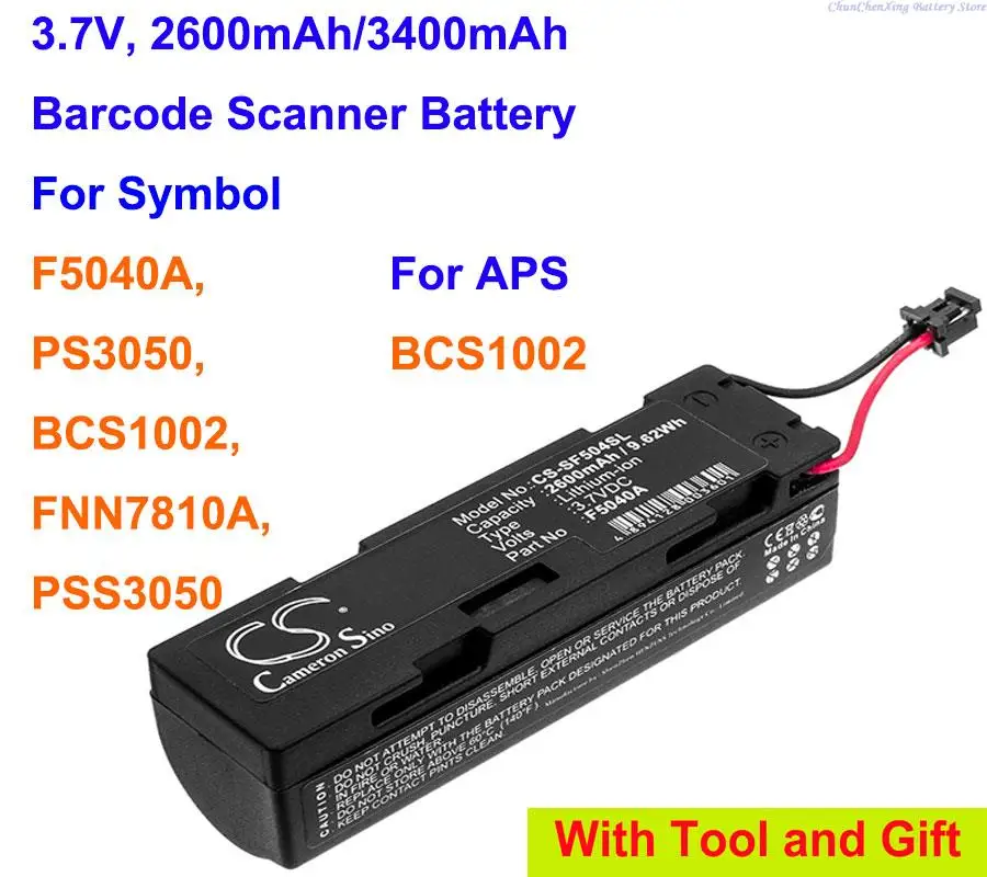 

Копия штрих-кода Cameron Sino 2600 мАч/3400 мАч для APS BCS1002, для Symbol F5040A, PS3050, BCS1002, FNN7810A, PSS3050