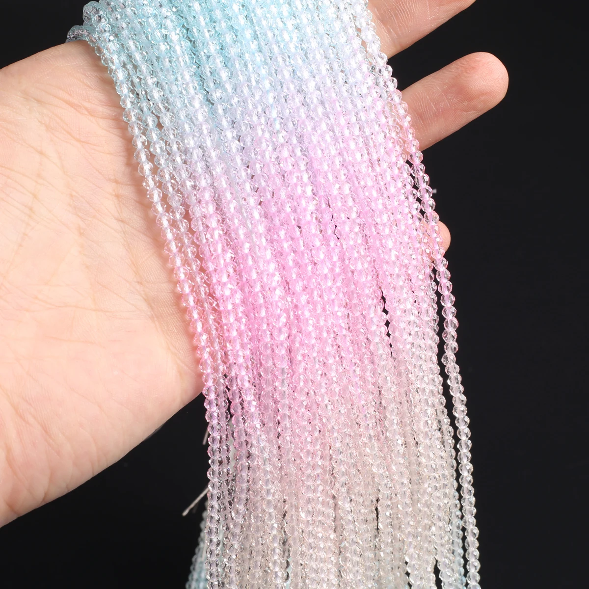 

2 Strands Spinel Beads Blue Pink Beige Gradient Beads 2/3mm Jewelry Making DIY Necklaces Earrings Bracelets Accessory Gifts