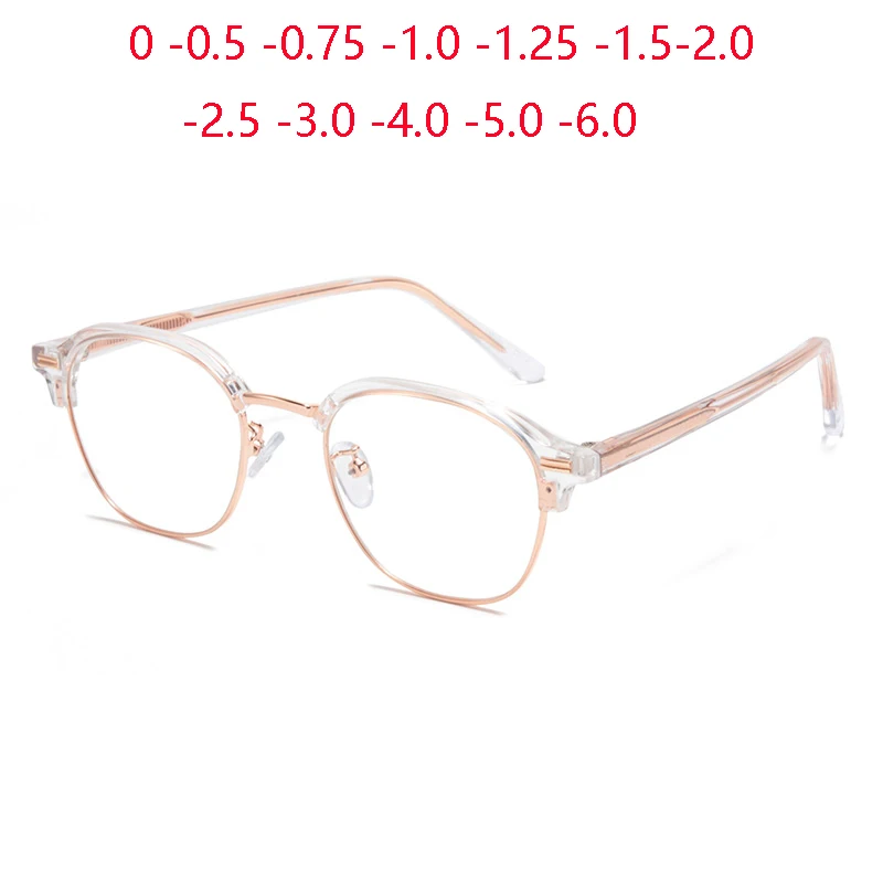 

TR90 1.56 Aspheric Anti Blue Rays Oval Myopia Spectacles Fashion Student Short-sight Eyewear Prescription 0 -0.5 -0.75 To -6.0