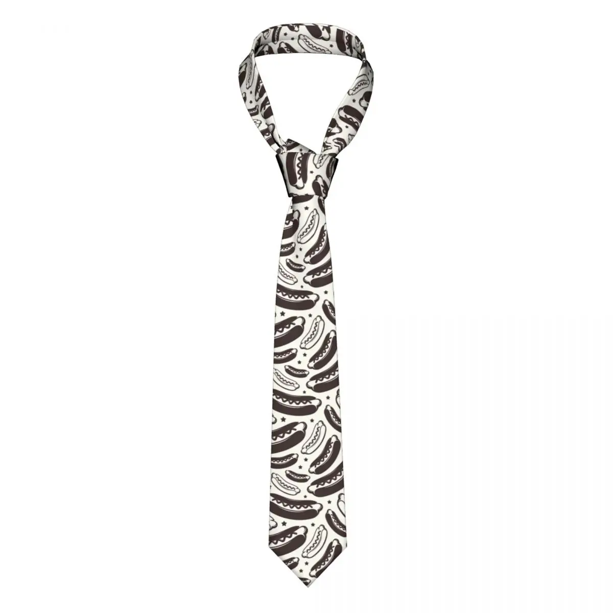 

Cute Hot Dog Men Necktie Slim Polyester 8 cm Narrow Neck Ties for Men Daily Wear Cravat Business
