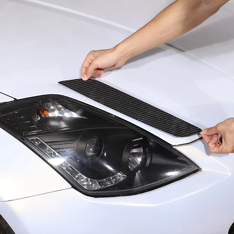 

For Nissan 350Z 2003-2006 Car headlight eyebrow decoration sticker soft carbon fiber Headlight Protection Accessories