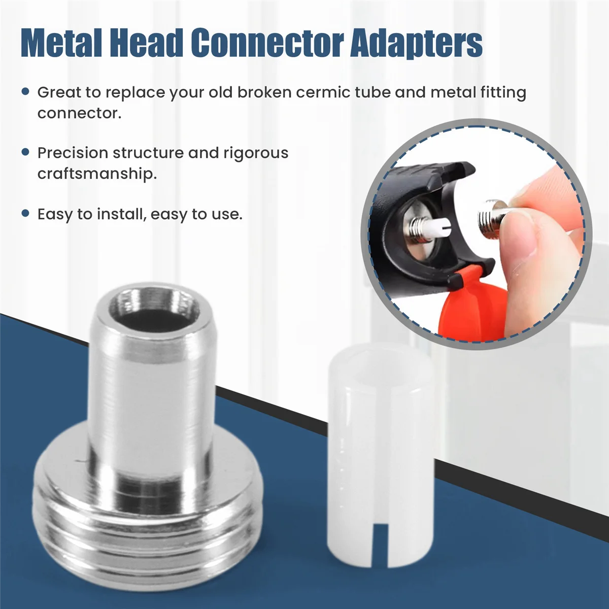 10 шт. керамические трубки и адаптеры для соединителей с металлической головкой