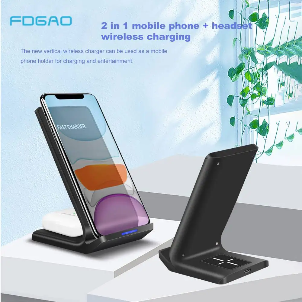 

30W Qi Wireless Charger 2 in 1 For iPhone 13 12 11 Pro MAX XR X 8 Fast Charging Dock Station For Airpods 3 2 Pro For Samsung S21