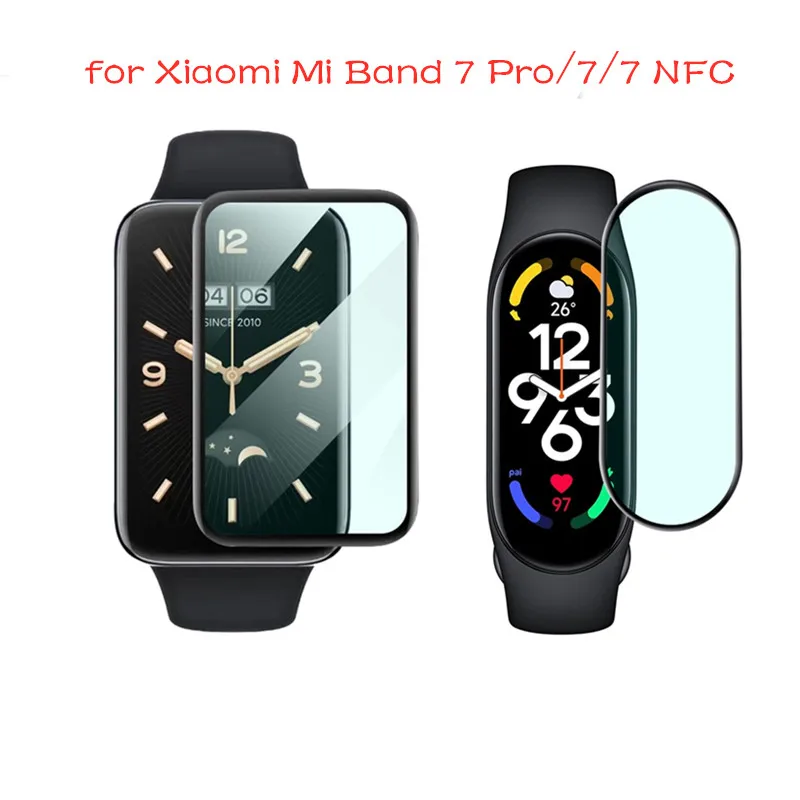

3D Защитная пленка с закругленными краями для экрана Xiaomi Mi Band 7 Pro/7/7 NFC, полное покрытие, прозрачная защита экрана, 2 шт.