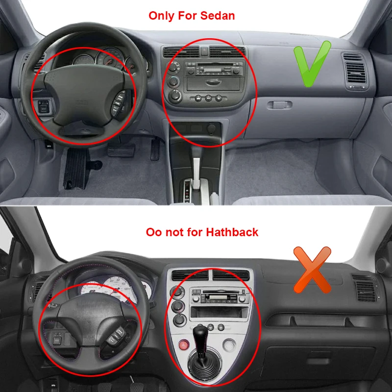 Высококачественный коврик для приборной панели автомобиля Honda Civic Sedan 2001 2002 2003 2004