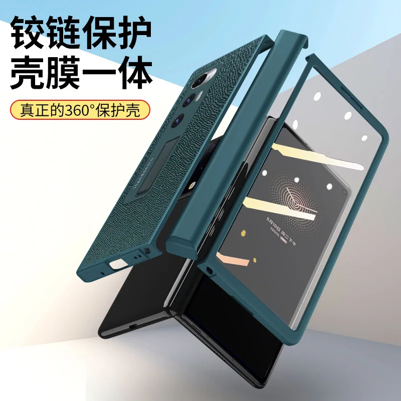 

With Bracket Kickstand For Mi Mix Fold Case For MI MixFold 5G Case Front is Tempered Glass