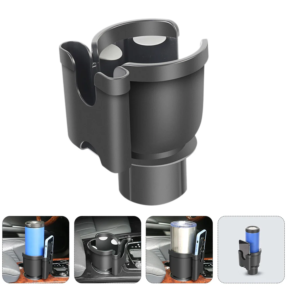 

2-in-1 Car Drink Holder and Phone Mount for Auto with Easy Installation and Durable ABS Material - Black