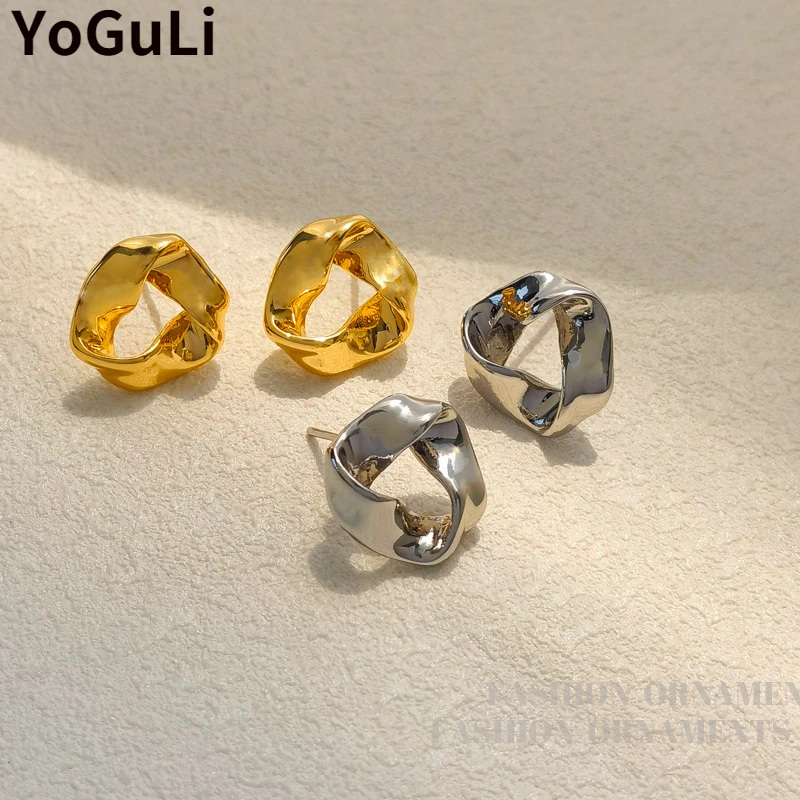 

Fashion Jewelry 925 Silver Needle Geometric Earrings Simply Design High Quality Brass Metal Stud Earrings For Women Party Gifts