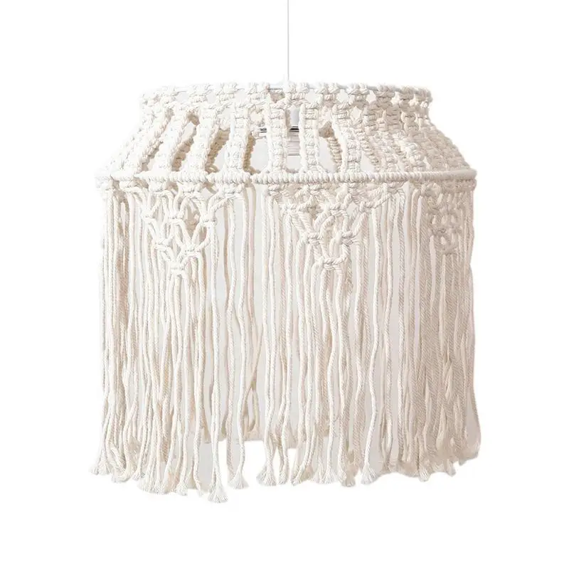 

Nordic Ins Handwoven Lampshade Macrame Chandelier Bohemian Bedroom Decorative Lamp Pendant Light Cover Home Decorative Lantern