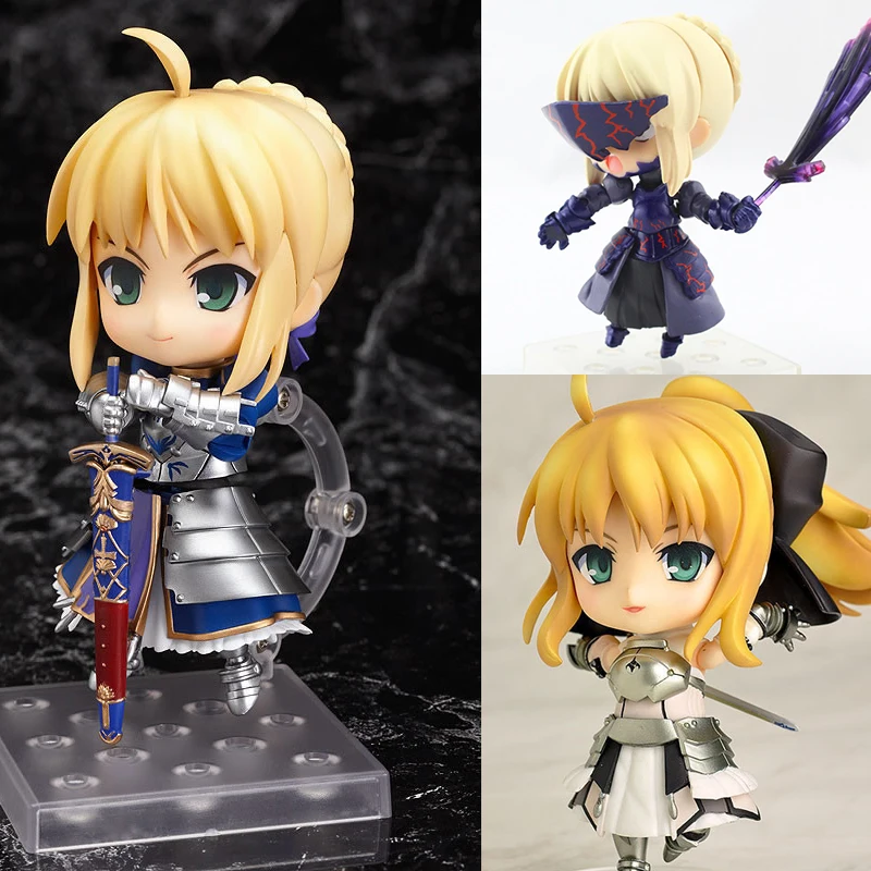 

Nendoroid 121 77 363 Lily Fate Stay Night Saber Action Figure Darkness Female knight Collection Model Toys 10cm Cute Doll