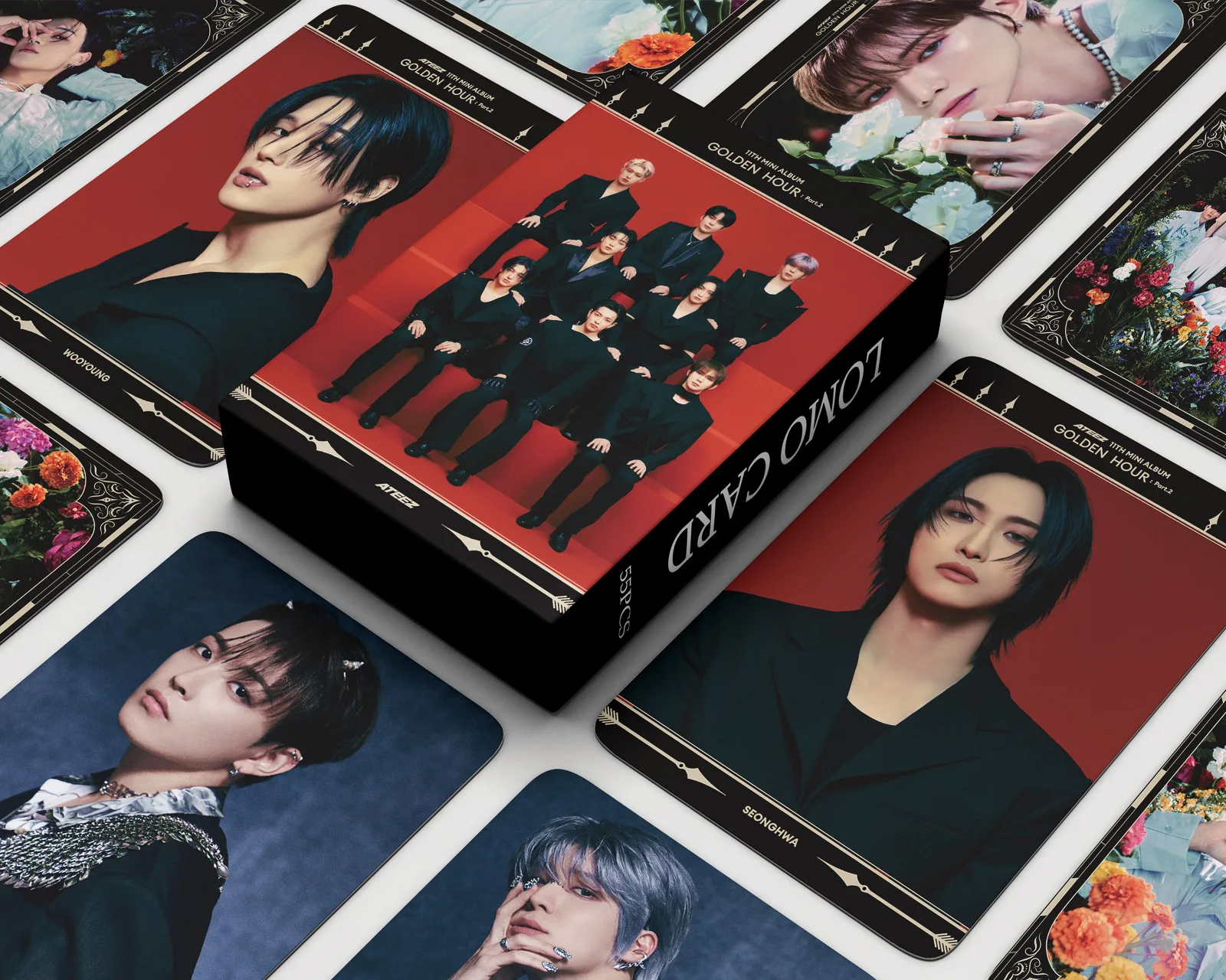 55 шт./компл. новый альбом ATEEZ GOLDEN HOUR: Part.2 Lomo Cards HD Printd Photocards Высокое качество Seonghwa Yunho