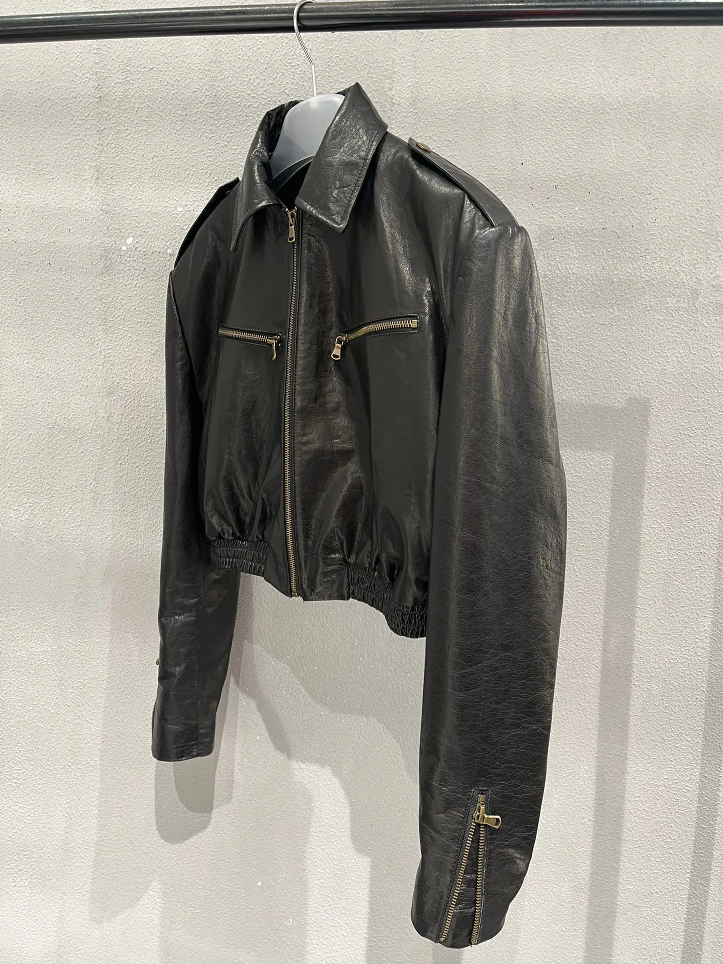 2023 Spring Hot Chic Women's High Quality Brand New Designer High-rise Cow Leather Jackets C795