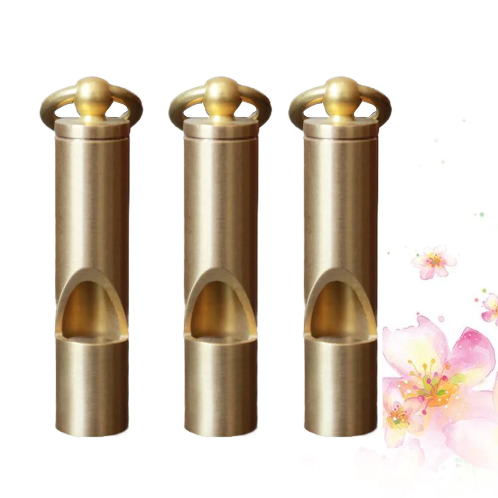 

3Pcs Whistles Brass Durable Portable Vintage Survival Whistles for Outdoor Sports Hiking Running