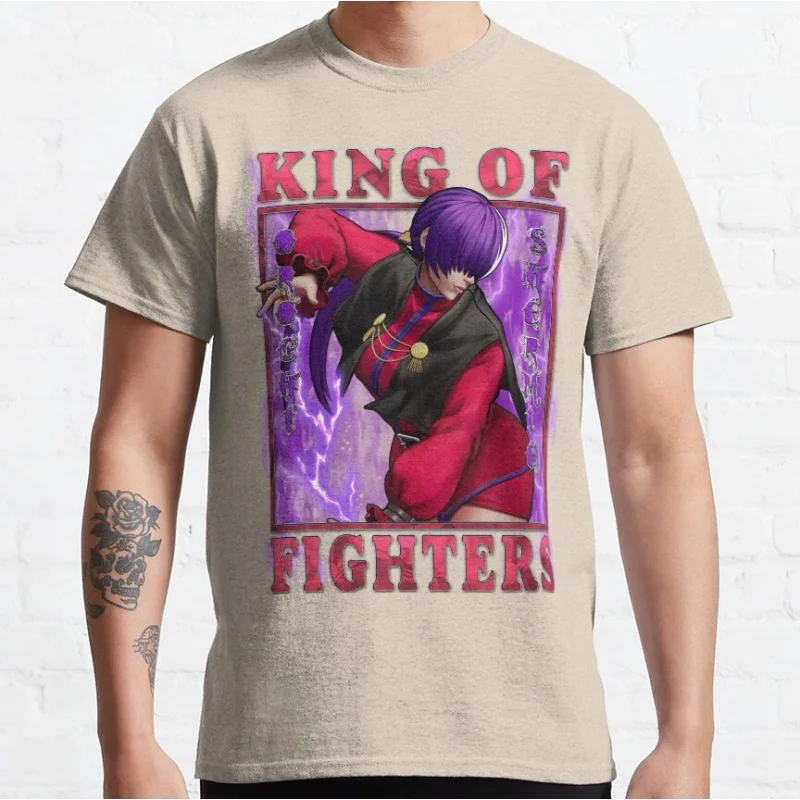 Фото Orochi Shermie ревущая молния KOF King of Fighters 80-е годы Видеоигра Ретро боевые видеоигры Футболка большого размера Топы для взрослых №5