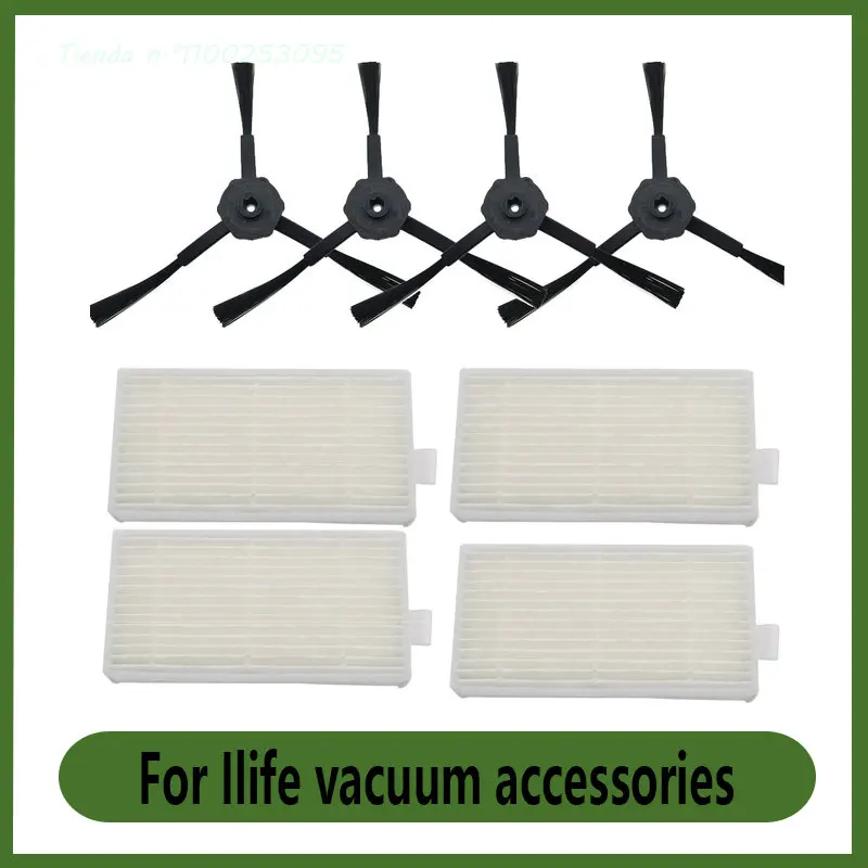 

6x Side Brush 6x HEPA Filter for CHUWI Ilife V5s V5 X5 Ilife V3s V3s Pro V3l V5s Pro V50 Robot Vacuum Cleaner BPfire Accessories