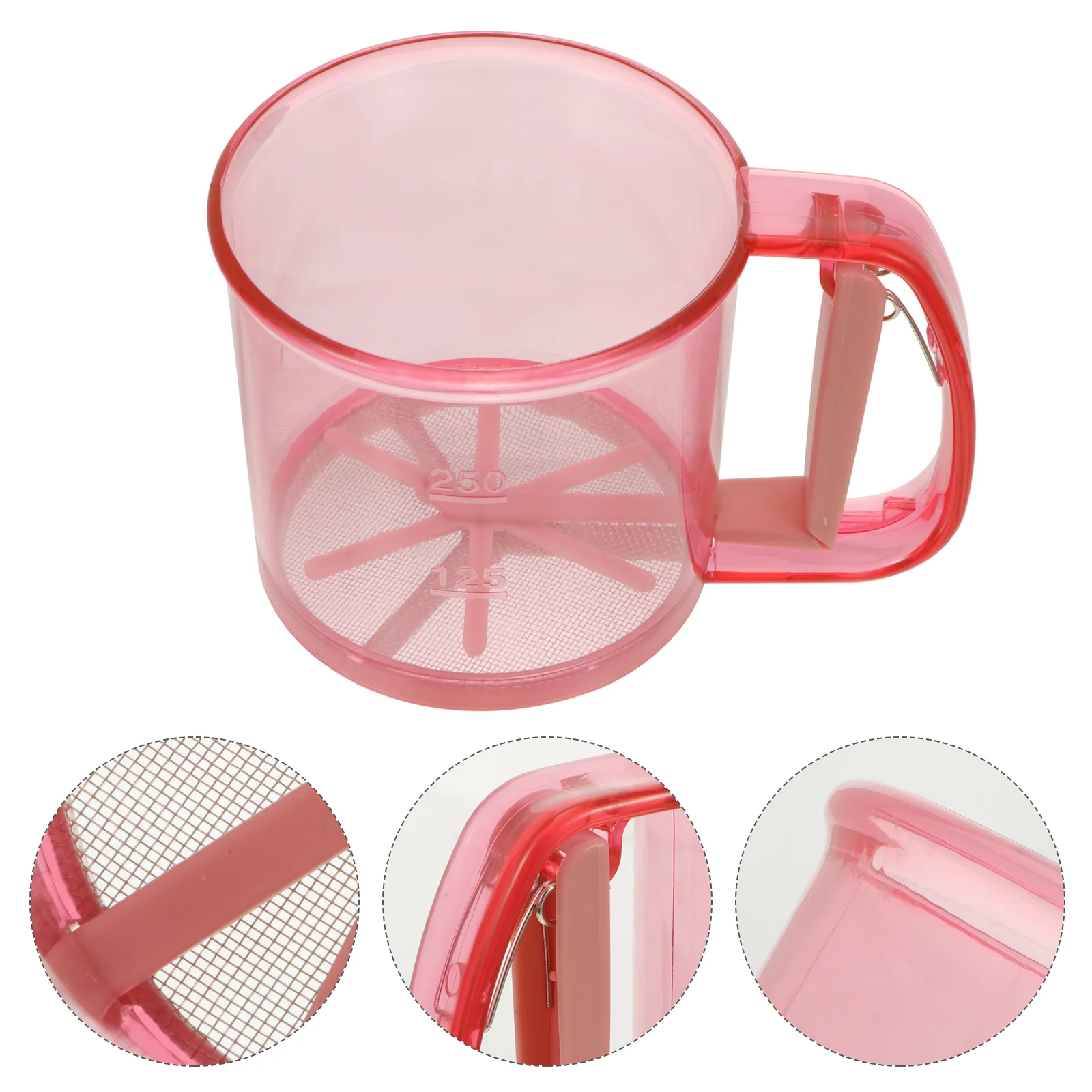 

Sifter Flour Sieve Baking Hand Strainer Plastic Cup Crank Mesh Kitchen Handheld Cake Sugar Shaker Steel Stainless Fine Supplies