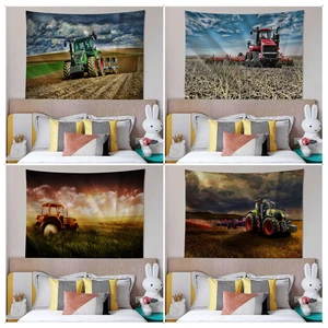 Tractor Tapestry Art Printing Bohemian Wall Tapestries Mandala Decor Blanket