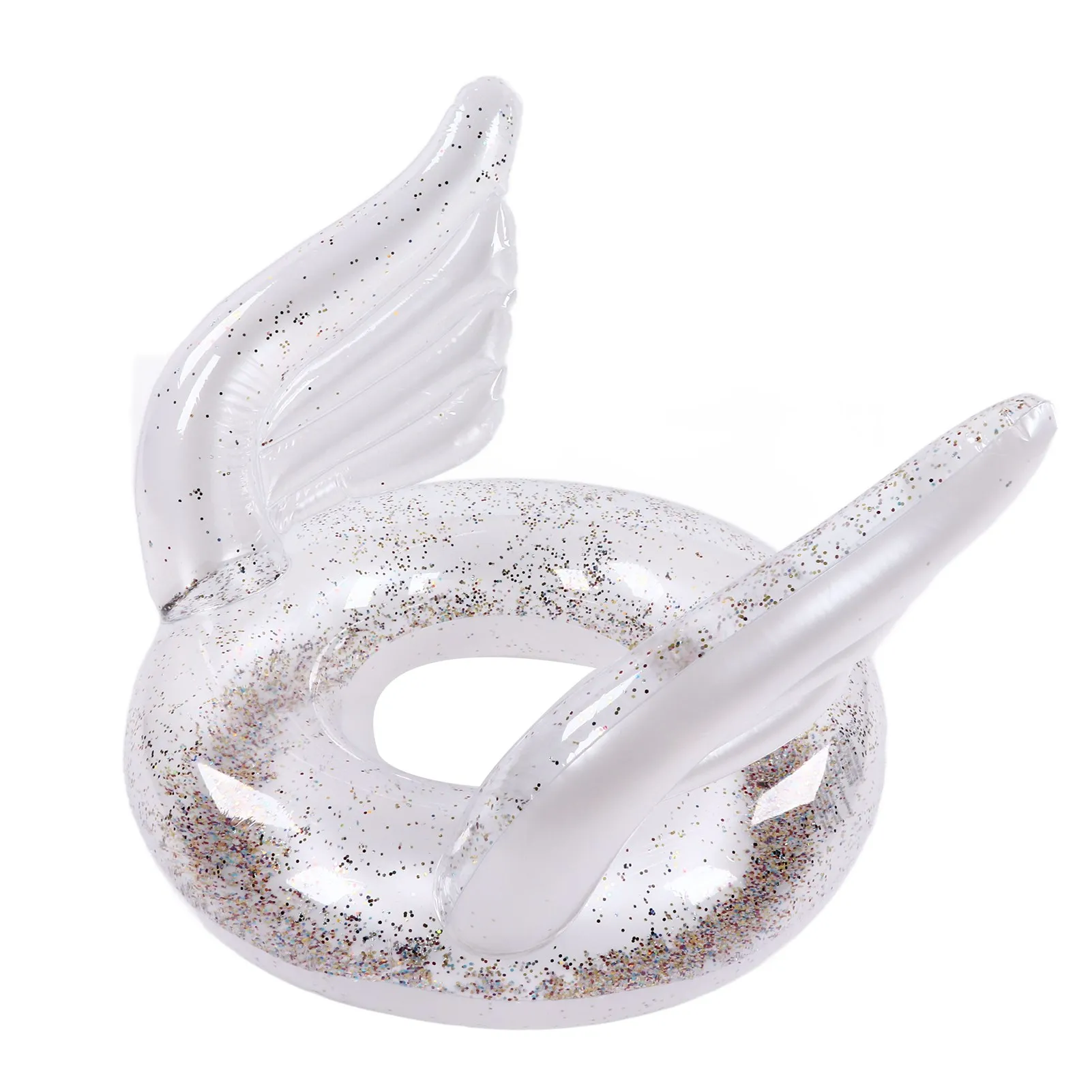 

Inflatable Swimming Ring Sequin Swim Angel Wing Shiny Floating Tube for Summer Pool Beach Party Toys