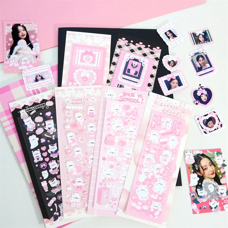 

Korean Ins Cutes Little Animal Photo Frame Stickers DIY Decoration Scrapbooking Journal School Supplies Kawaii Stationery Sticke