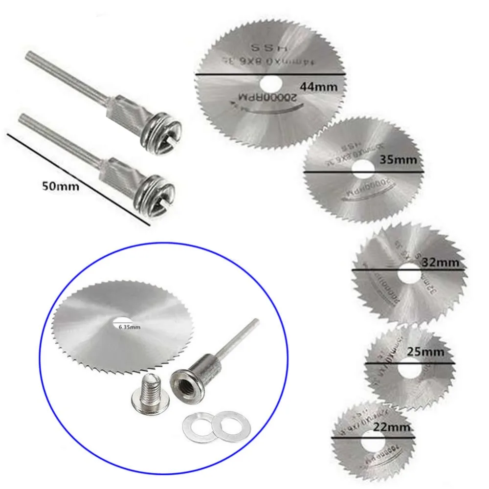 

7Pcs/Set HSS Circular Wood Cutting Saw Blade Disc Mandrels for Rotary Tool