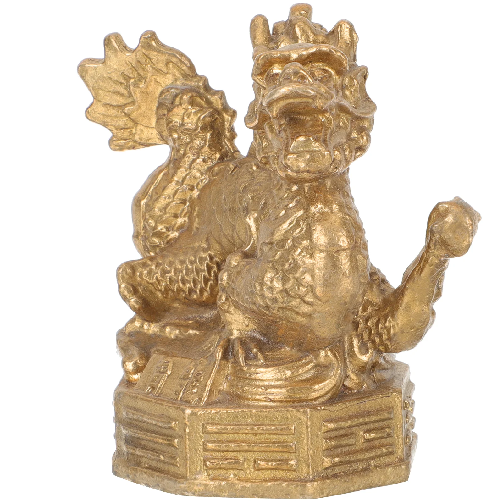 

Statue Dragon Chinese Ornament Figurine Auspicious Zodiac Animal Retro Copper Decoration Table Statu Statues Delicate Turtle