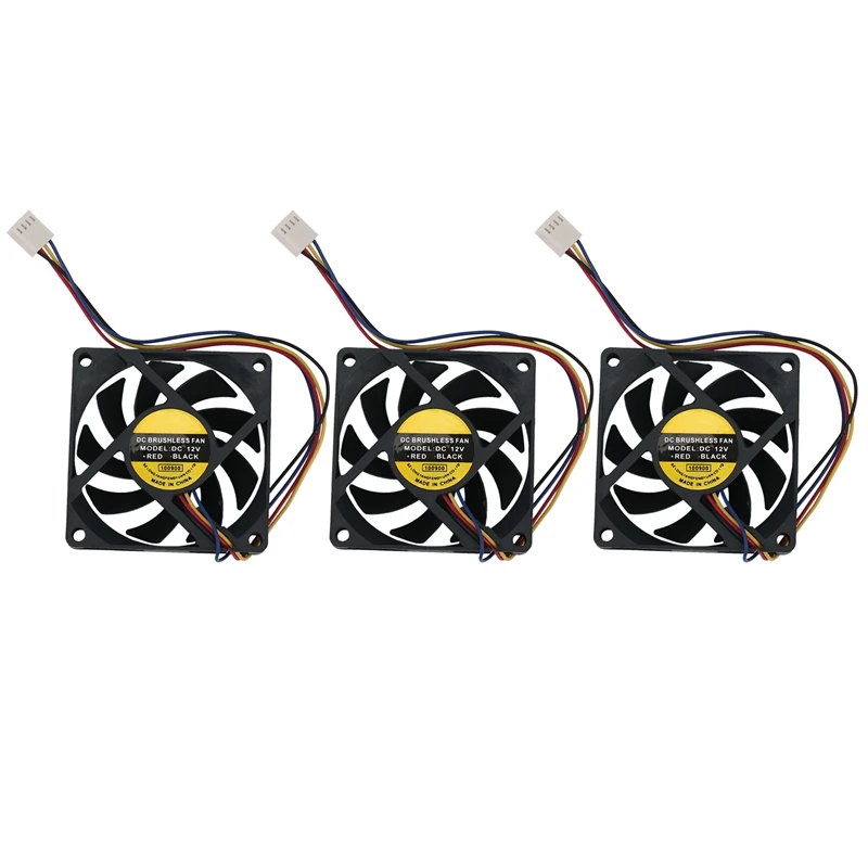 

3 шт., кулер для процессора, 12 В, 0,23 А, 4P, 70x15 мм