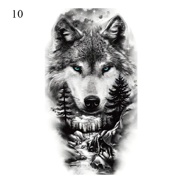 Татуировки на руку: лес, волки и не только