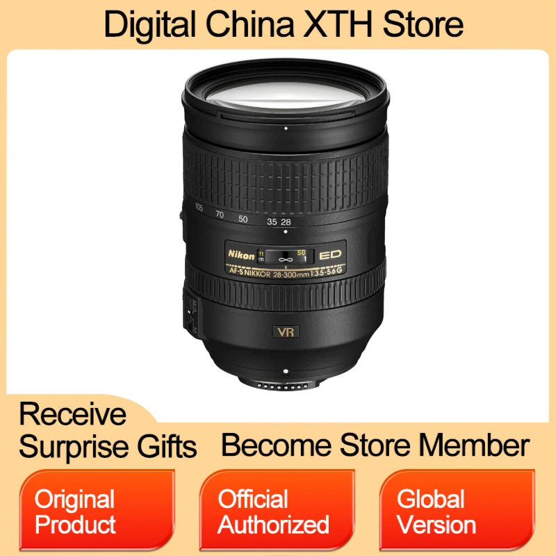 

Зум-объектив для камеры Nikon AF-S FX, объектив 28-300 мм f/3,5-5,6G, с автоматическим фокусом, для DSLR-камеры