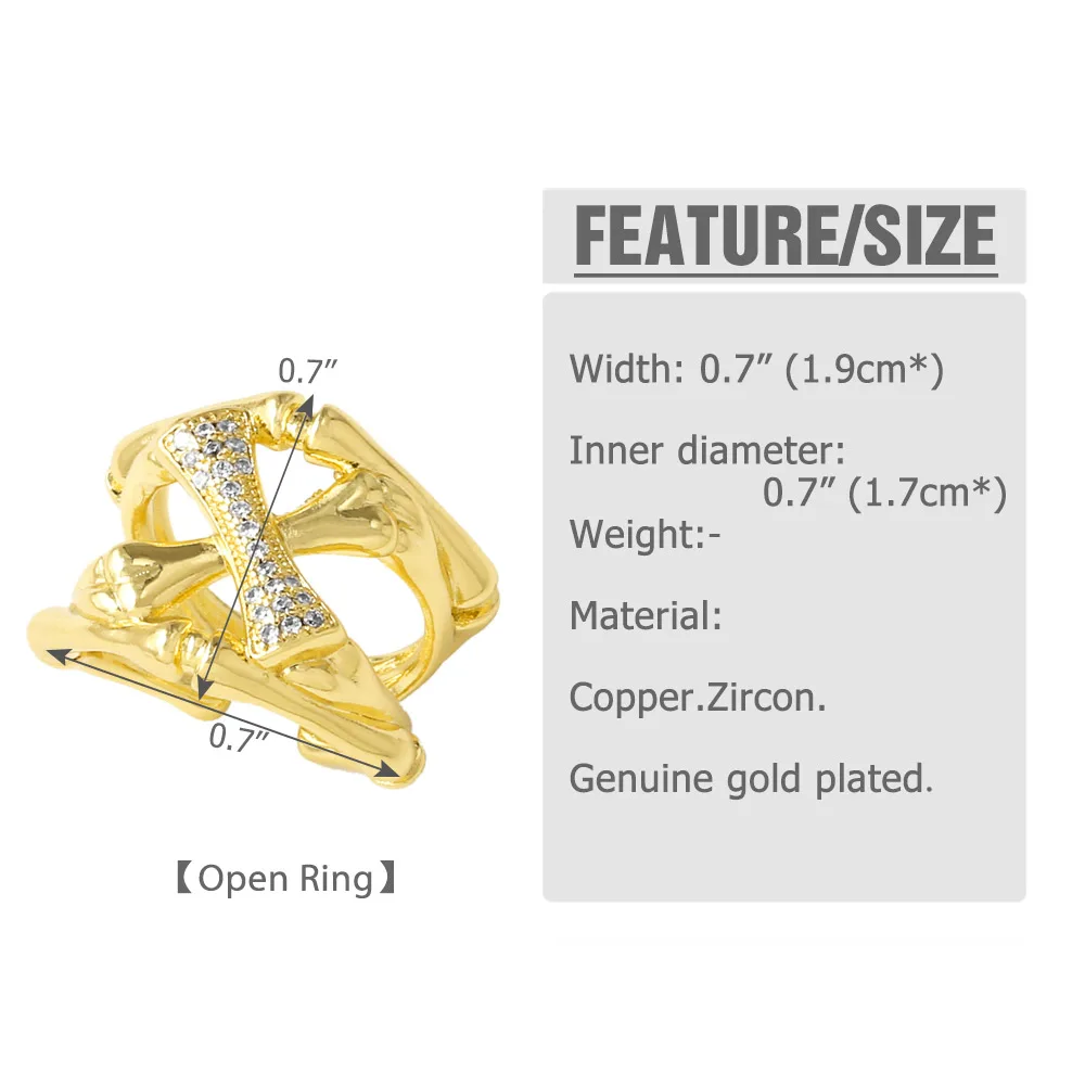 OCESRIO модные массивные кольца с белым кристаллом в форме сердца для женщин медное