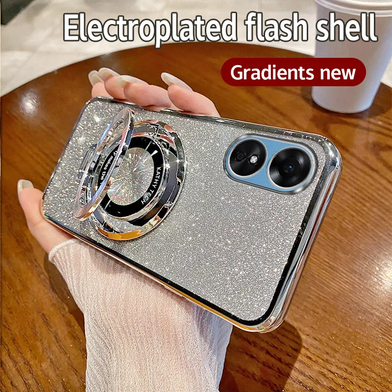 Чехол для OPPO A58 4G CPH2577 гальваническое покрытие Мягкая Блестящая задняя крышка