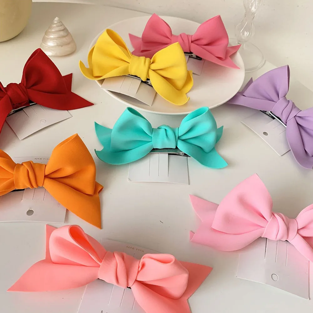 

1pcs boutique solid girls children stain hair clip bows ribbon flower hairband hairpins baby hair barrettes accessories headwear