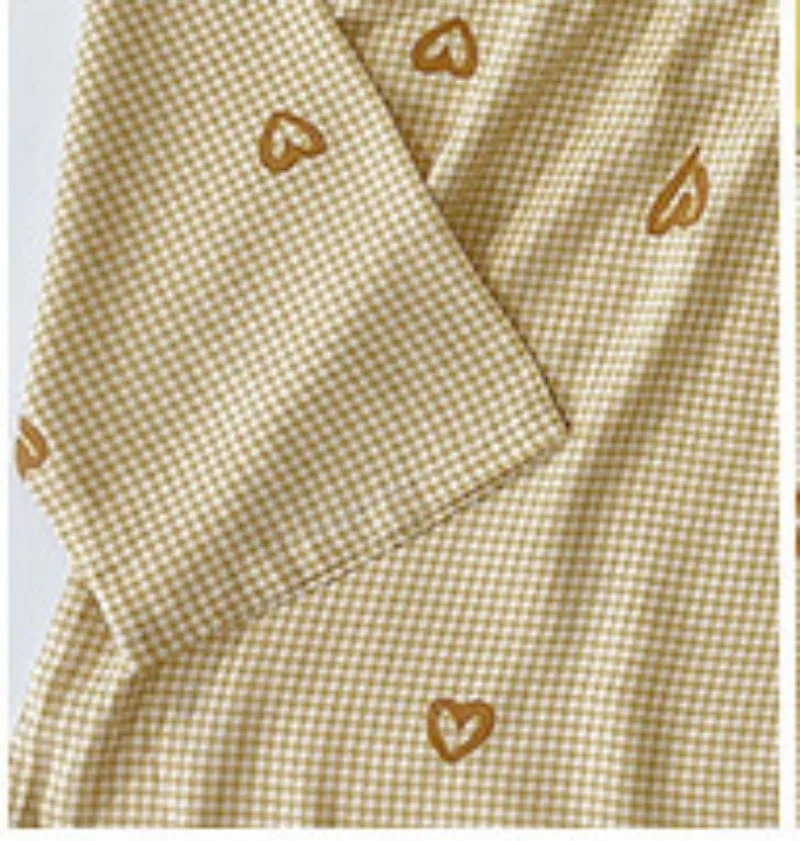 Women Air-Conditioned Leisure Wear V-Neck Suit Cotton Pajamas Youth Thin Online Red Large Size Clothes 3/4 Sleeve Length Simple