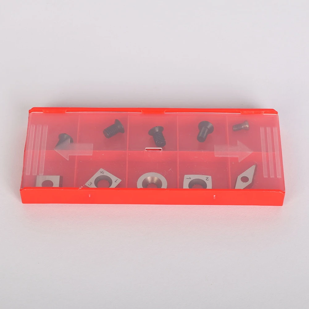 

Hot Sale Inserts Blades Lathe Holder Tool 10pcs/set Carbide For Chisel Metalworking Silver Turning With Screws