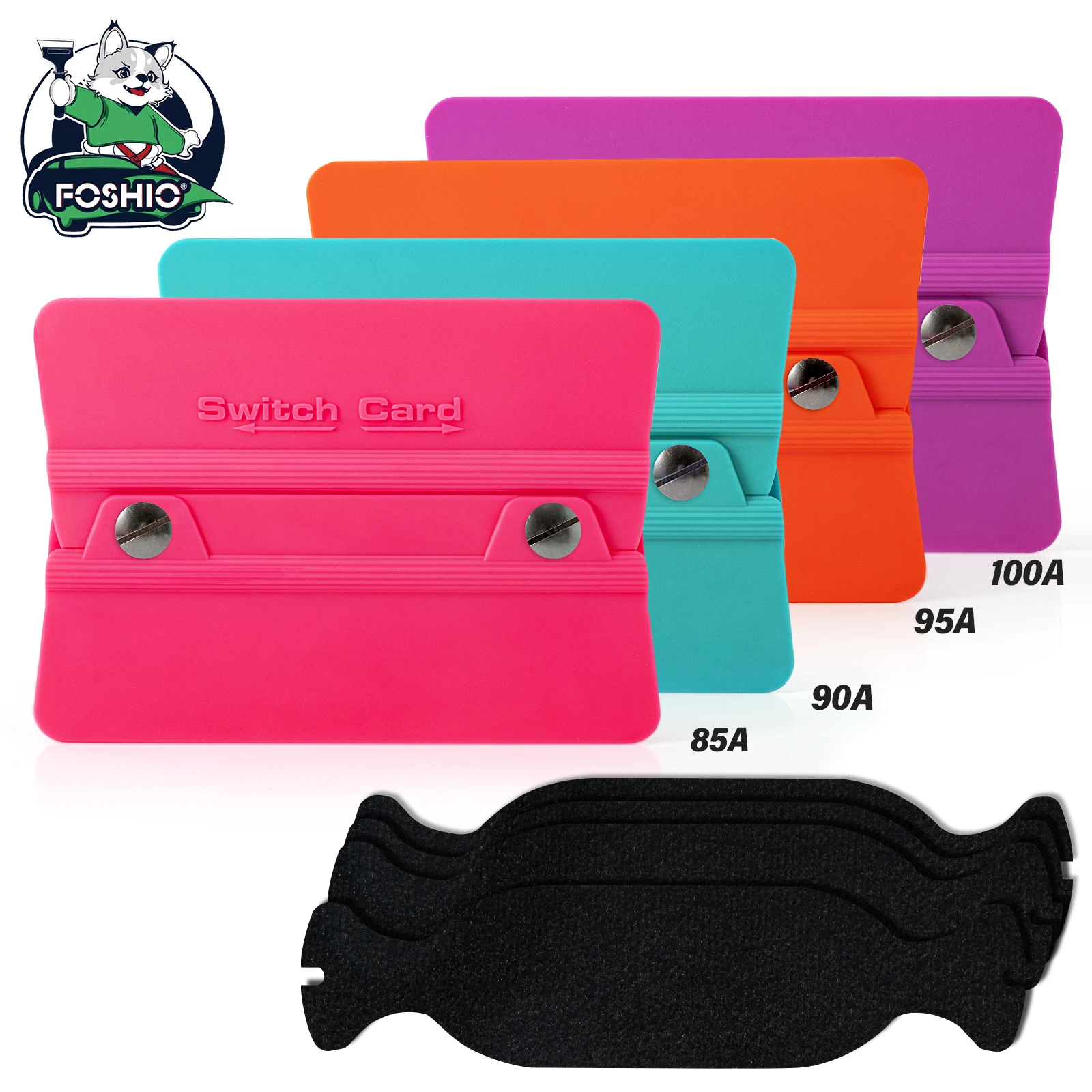 

FOSHIO 1/4 шт. двухсторонний пластиковый автомобильный скребок для обмотки карты переключатель скребок набор с несколькими мягкими виниловыми пленками инструменты для окон