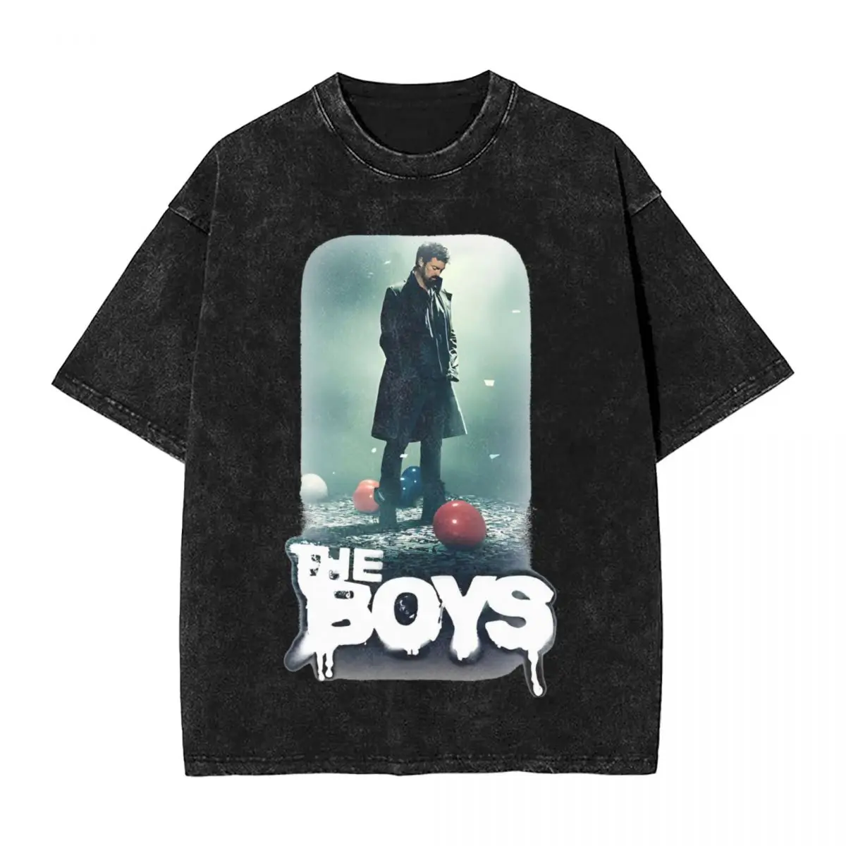 Промытая футболка для мальчиков Билли мясника винтажные футболки оверсайз