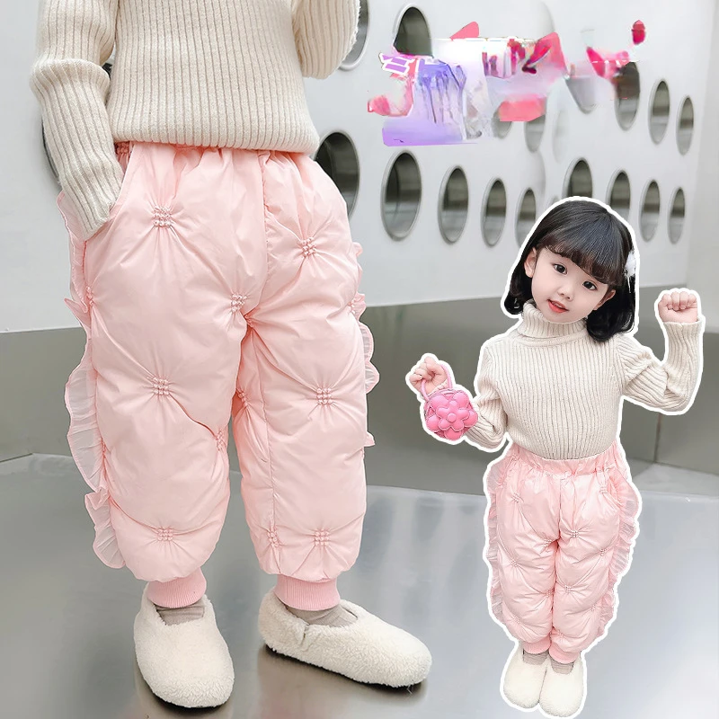 Бархатные утепленные брюки для маленьких девочек новые зимние хлопковые штаны