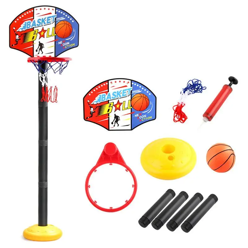 

1,15 м Спортивная игрушка для улицы, детский баскетбольный комплект, регулируемая подставка, держатель для корзины, обруч, гол, игра, мини-игры...